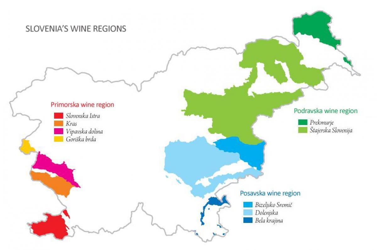Karte von Slowenien Wein