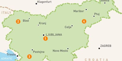 Karte von Slowenien Regionen