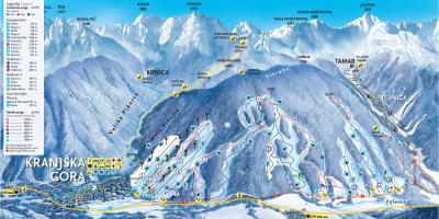 Karte von Slowenien Skigebiete