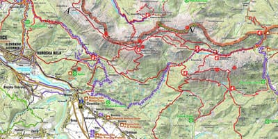 Karte der slowenischen Alpen