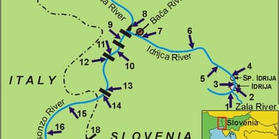 Karte der soca-Fluss in Slowenien